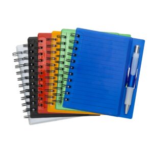Caderno Personalizável com Capa de Plástico e Caneta